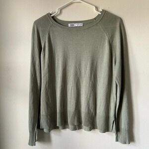 Zara Mint Green Long  Sleeve Shirt